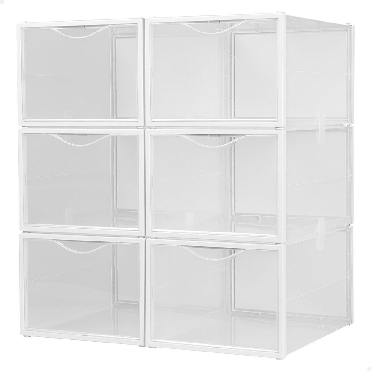 Stackable shoe box Max Home Alb 6 Unități polipropilenă ABS 25 x 18,5 x 35 cm
